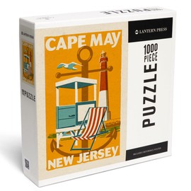 Cape May, New Jersey, Woodblock Series (1000 Piece Puzzle, Challenging Jigsaw Puzzle for Adults, Made in USA)