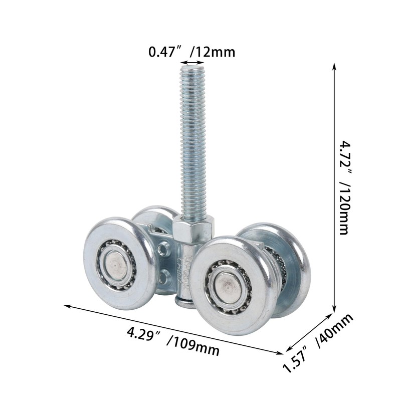 Mxfans Steel Sliding Track Roller Hanging Barn Door Rail Trolley
