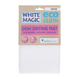 White Magic Dish Drying Mat, Snow - Absorbent & Hygienic, Protects Countertops, Quick-Drying Anti-Microbial, Foldable & Easy to Clean, Versatile for Kitchen Essentials, 45x40cm
