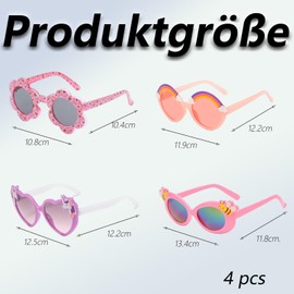 ClcIosis 4 PCS Sonnenbrille Kinder 3 Jahre Kinder Sonnenbrille 3 Jahre Kindersonnenbrille ab 3 Jahre Leicht Robust für Alltag Einkaufen Strand Wandern Camping Outdoor