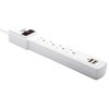 FUSSION ACUSTIC Multicontacto 4 Entradas con 2 Puertos USB Blanco