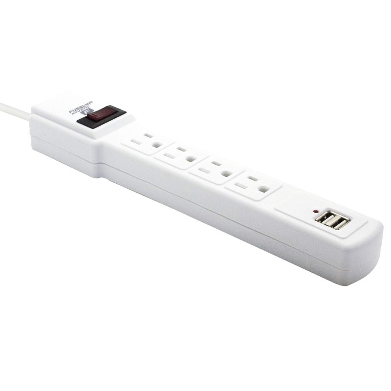 FUSSION ACUSTIC Multicontacto 4 Entradas con 2 Puertos USB Blanco