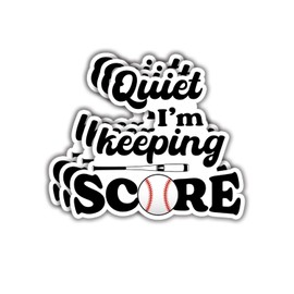 (3pcs) Quiet I'm Keeping Score Sticker Funny Sarcastic Quotes Inspirational Phrase Baseball Sport Lovers Vinyl Decal Stickers for Tumbler Laptop Kindle Water Bottles Tablet Books Phone - Size 3x2.6