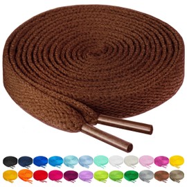 Birch Shoelaces in 27 Colors Flat 5/16" Shoe Laces in 4 Different Lengths (45.5" (115cm), Chocolate)
