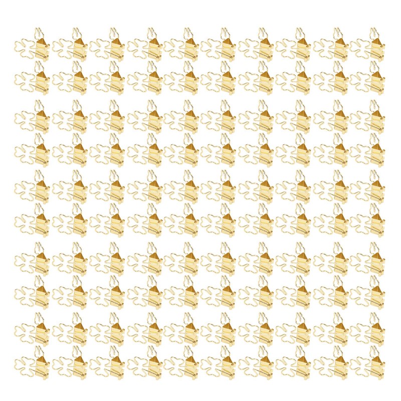 100pcs Flower Shape Binder Clips Strong Clamping Force Metal Cute