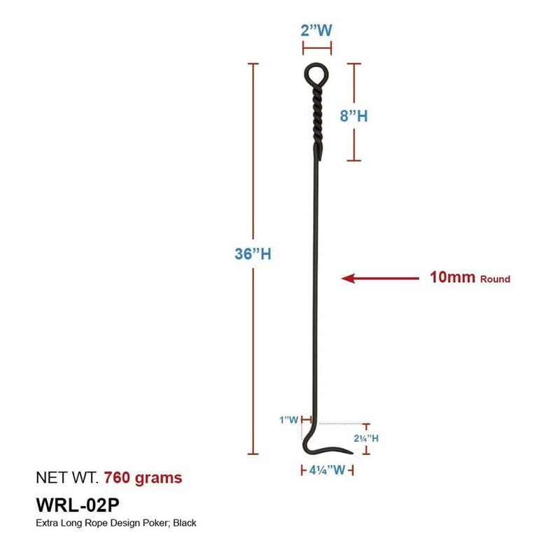 Oakestry Rope Handle Single, Long, Tongs Poker Fireplace Tool Effectiveness