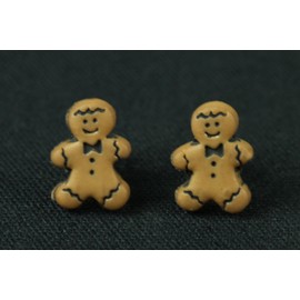 Miniblings Lebkuchenmann Ohrstecker Stecker Ohrringe Weihnachten Lebkuchen braun - Handmade Modeschmuck I Ohrringe Stecker Ohrschmuck