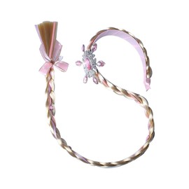 ISABELLA MOON Kids Girls Toddlers Blue Elsa Ponytail Hair Extension Party Hair clips Snowflake Crown Headband Hairband Costume Dress up Braided Wigs (Pink Snowflake Headband)