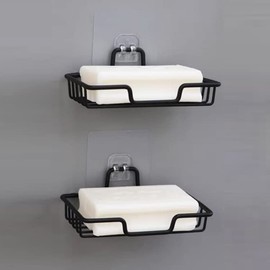 So Nice Soap Dish for Shower,Soap Savers soap Dishes for bar Soap Holder for Shower Wall,Soap Tray Bar Soap Sponge Holder,Bathroom,Tub and Kitchen Sink,Stainless Steel-Adhesive No Drilling,Set of 2