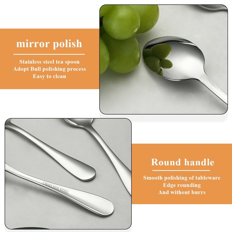Berglander Coffee Spoons Set of 12, Stainless Steel Small Spoons,