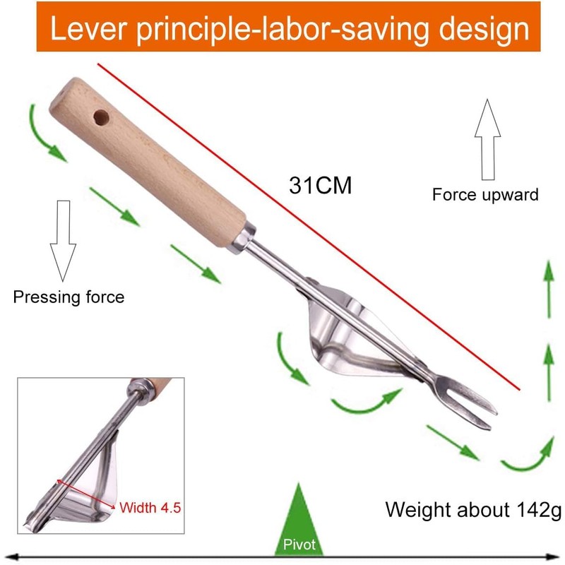 Ksvaye Hand Removal Tool Stainless Steel Weed Puller Root Remover