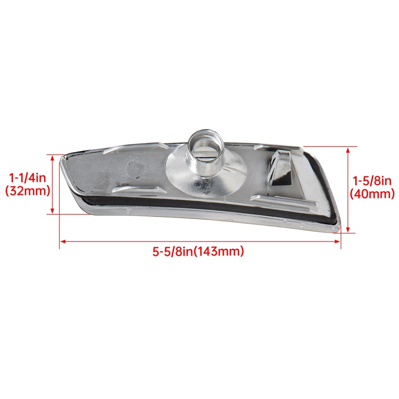 ECOTRIC 2 Pcs Clear Lens Front Bumper Side Marker Lights