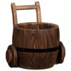 Burntwood Rustic Milk Churn Garden Wooden Planter Flower Pot Basket Solid Wood Patio Decoration