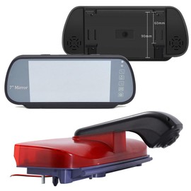 HD Transporter Caravan Van Brake Light Roof Rear View Reversing Backup Camera with Angle Adjustable Compatible with Ford Transit Connect 2/XL Cargo Titanium Passenger Wagon SUV MPV + 7 Inch Rear View