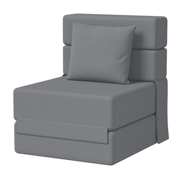 DONICK Grey Corduroy Folding Sofa Bed Couch with Pillow Modern
