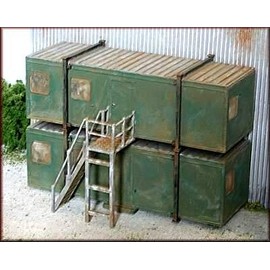 Knightwing Model Railway Double Portacabin with Steps - OO Gauge Plastic Kit