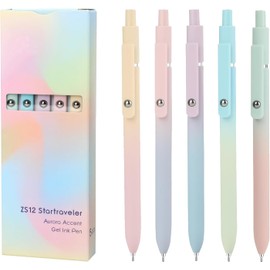 Vanhench Gel Pens, Birthday Gifts for Women, Preppy Stuff, Teen Girl Gifts Trendy Stuff, Aesthetic Pens for Journaling, Cool Stuff, Ideal Gifts for 8 9 10 11 12 13 14 Year Old Girl (5 Pcs Gradient)