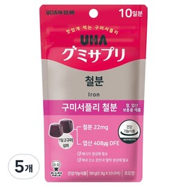Yuhamicakuto Gumi Supply Iron Jelly 20p, 5 pieces / 유하미카쿠토 구미서플리 철분 젤리 20p, 5개
