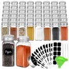 CycleMore 48 Pack 4oz Glass Spice Jars Bottles, Square Spice