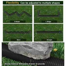Ogutter Rain Gutter Downspout Extensions, Downspout Extender for Rainwater Drainage Flexible, Down Spout Drain Extension Pipe and Extendable from 21 to 66 Inches (Black)
