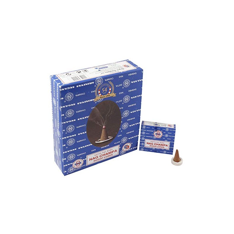 Satya 01431 Nag Champa Incense Dhoop Cones, 12 Packs x