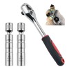 carleef 16mm+14mm Spark Plug Socket with 3/8" Ratchet Wrench,Magnetic Spark