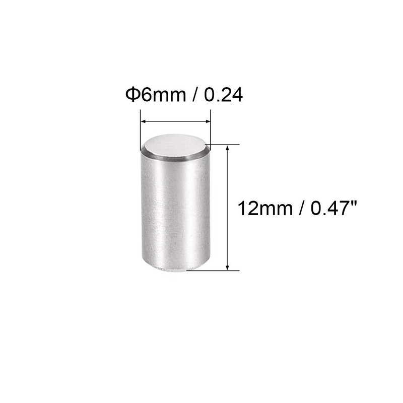 sourcing map 50Pcs 6mm X 12mm Dowel Pin 304 Stainless
