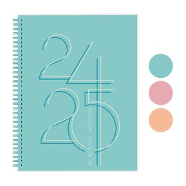 Riley's Planner 2024-2025 Academic Year, 18-Month Academic Weekly Planner - Deco Weekly & Monthly Agenda Planner, Flexible Cover, Notes Pages, Twin-Wire Binding (8.5 x 11 inch, Teal)