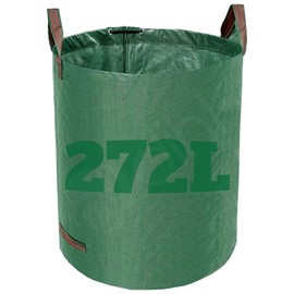 Dihl 272 Litre Heavy Duty Garden Waste Bags, Reusable Rubbish Sacks with Upper and Side Handles, 67cm x 76 cm, Green, Woven Polypropylene. For Waste, Grass, Leaves and More