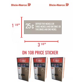 Dixie Narco (1) Dixie Narco 180/105-5 (DN 180/105-5) .25¢ Price Sticker