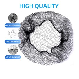 Votinu 100 Pcs Invisible Hair Nets for Long Hair, 100 Pcs 42 Inches Large Black Elasticity Mesh Hair Net for Women Wigs, Hair Tie Food Service(42 Inches)