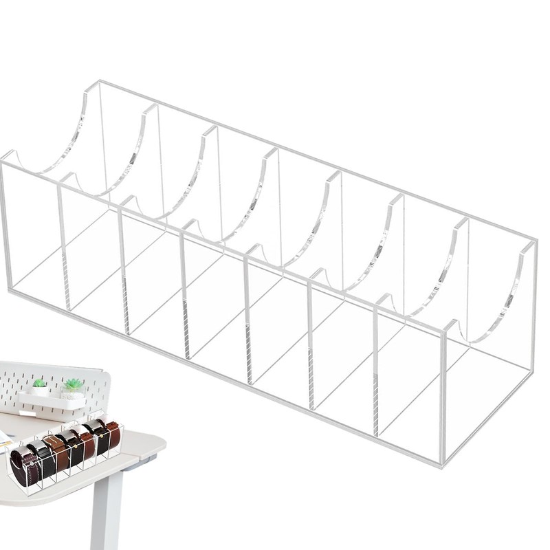 Belt Organizer,Acrylic Belt Storage Holder with Compartments | Clear Belt