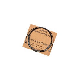 JoycuFF Morse Code Gifts for Women Funny Inspirational Friendship Bracelets for Men Encouragement Unique Friendship Jewelry for Birthday Christmas