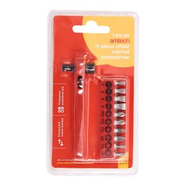 Amtech L1560 11 Piece Offset Ratchet Screwdriver Set