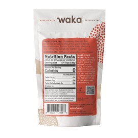Waka Instant Green Tea Mix, Strawberry Flavored - 100% Tea Leaves, No Additives, Unsweetened Sample/Travel Size Tea Powder - Easy Quick Hot and Iced Teas, Up to 20 Cups or 5 Quarts (.45oz)