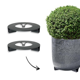 terraced® - Set of 2 - Flower Pot Saucer - Colour: Anthracite - Round - 16 cm Diameter - Saucer Flower Pot - Recycled Material - Made in Germany