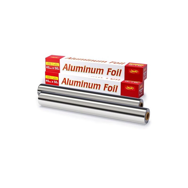Shefa Tin Foil 45cm x 50m 2 Pack - Aluminium