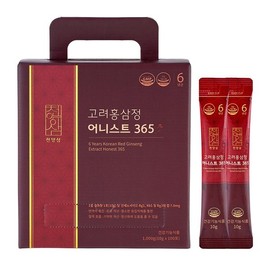 Chunyangsam 6년근 고려홍삼정 어니스트 365 홍삼스틱 10g x 100포 6-Year-Old Korean Red Ginseng Honest 365 Ginseng Sticks 10g x 100 Packs