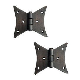 Adonai Hardware Azur Heavy Duty Antique Iron Vintage Cabinet Butterfly Hinges for Barn Doors, Cupboards, Wooden Jewelry Box, Furniture, Treasure Chest and Trunks(Oil Rubbed Bronze)