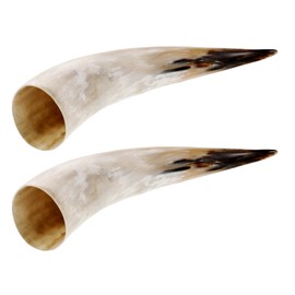 RUNROTOO 2Pcs Horn Wall Flower Vase: Natural Cow Horn Decorative Vases 30cm
