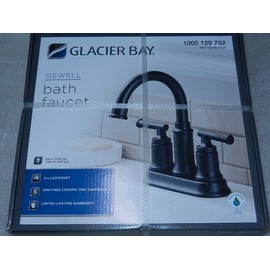 Glacier Bay new Glacier Bay Oswell Bathroom Bath Sink Faucet 4" centerset Matte Black center