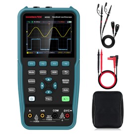 HANMATEK Handheld Digital Oscilloscope 50Mhz Bandwidth with 2 Channels HO52 3.5" TFT Mini Oscilloscope, 2 in 1 Oscilloscope and Multimeter, Backlit Screen, Auto-Calibration Function, Memory Function