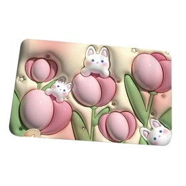 Tnfeeon 3D Visual Bath Mat, 3D Bathroom Mat Water Absorption Quick Dry Men's Versatile Diatomaceous Earth for Entrance (H22)