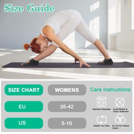 APOMOONS 2 Pairs Pilates Socks Yoga Socks Women 39-42, Yoga Socks Grip Socks Non-Slip Women's Non-Slip Pilates Socks for Dance and Sports Training (Black & Grey)