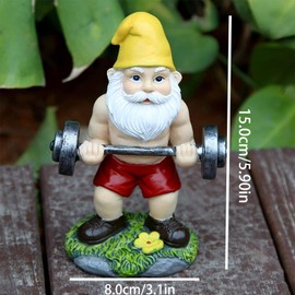 Fayemint Muscular Gnomes Training Gnome Garden Ornament Gnome for Yard Lawn Patio Indoor