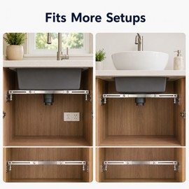 Undermount Sink Support Bracket for Kitchen Installation - Stainless Steel Heavy Duty Sink Stabilizer for Renovation 20.08–31.50 in adjustable range