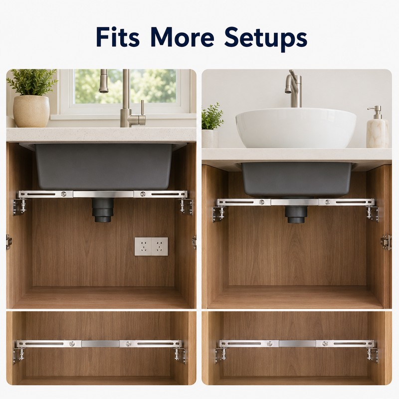 Undermount Sink Support Bracket for Kitchen Installation - Adjustable Stainless