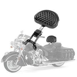 Diamond Plug In Driver Backrest Pad Rider Sissy Bar Back Rest With Pocket For Indian Chief Classic, Chieftain, Roadmaster, Chief Vintage, Chief Dark Horse, Springfield Models 2014-2022 (Type C)