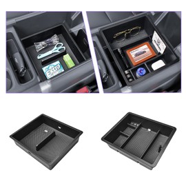 RUNROAD Center Console Organizer Tray Compatible with 2024 2025 Chevy Silverado EV WT and 2024 2025 GMC Sierra EV Accessories, Insert Armrest Tray Middle Console Organizer Secondary Storage Box