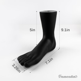 Framendino, 2 Pack Black Mannequin Foot Display Holder Stand for Socks Ankle Bracelet Left Right